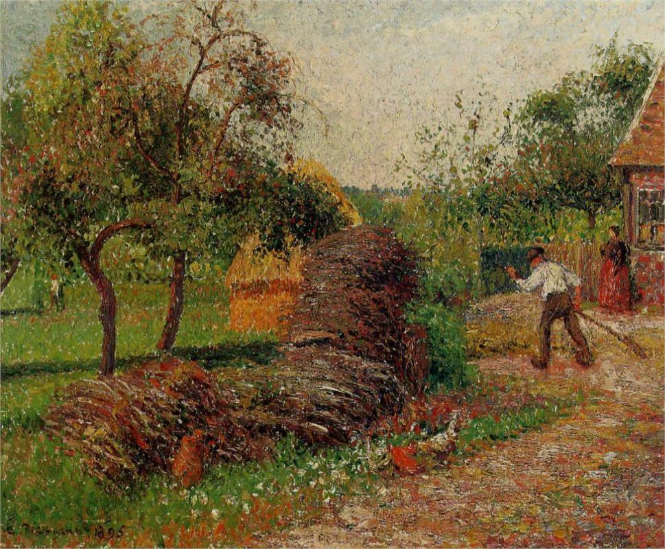 Mother Lucien s Yard - Camille Pissarro Paintings